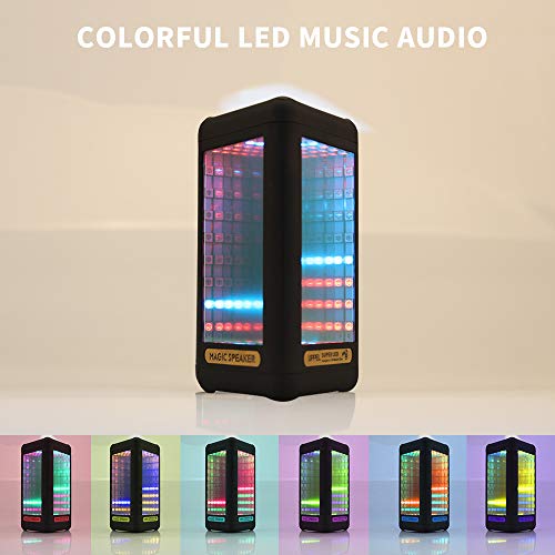 Bluetooth Speakers,Portable LED Colorful Wireless Bluetooth Speaker LED Light Visual Display Mode Powerful Sound Built-in Mic, AUX and Hands Free