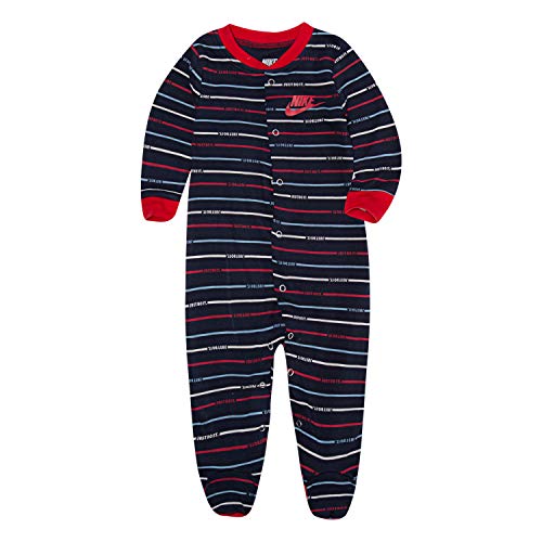 Baby Graphic Footed Coverall, Obsidian/red Stripe, 0/3M
