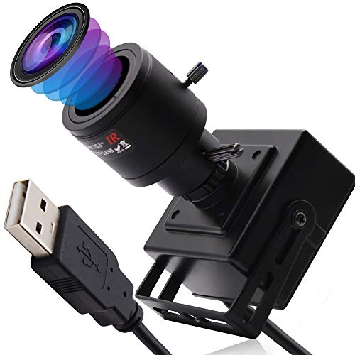 2.8-12mm Varifocal Lens USB Camera High fps Full HD 1080p Web Camera with CMOS OV2710 Image Sensor,640X480@100fps USB2.0 Webcam Manual Zoom&Focus USB with Camera UVC for Use in Linux Windows Android