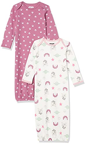 Disney | Star Wars Baby Girls' Sleeper Gowns, Pack of 2, Star Wars Tiny Rebel, 6 Months