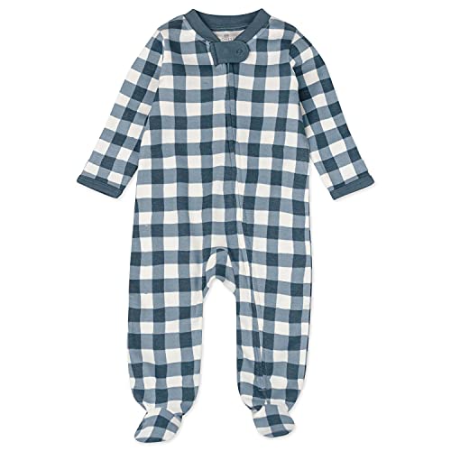 unisex   Cotton Footed   Play Pajamas and Toddler Sleepers, Painted Buffalo Navy Blue, 0-3 Months US