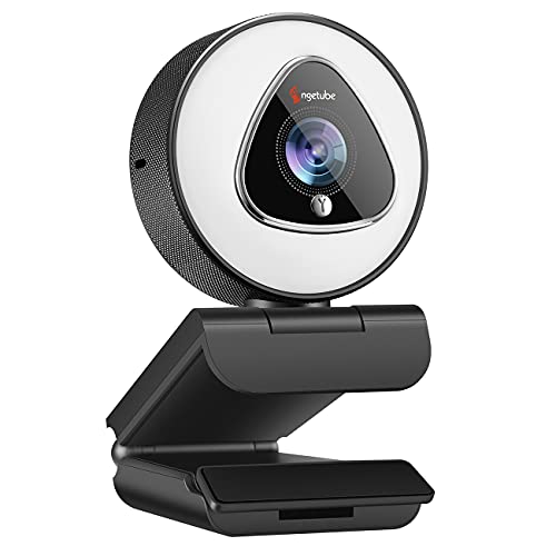 Streaming Webcam with Light - 1080P HD Web Camera with Microphone, Auto Focus Stream Cam, USB Camera with Digital Zoom for Twitch Desktop | Computer | Laptop | PC | Xbox Gaming, Zoom Meeting