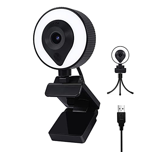 HD 2K USB Webcam with Microphone and Tripod Stand, Plug and Play, Web PC Camera for for Zoom/Skype/Teams/OBS, Streaming, Conferencing and Video Calling,Teaching, Gaming