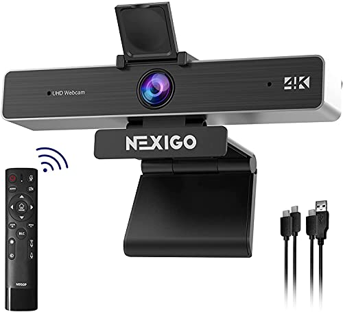 Zoom , N950P 4K Zoomable Webcam with Remote Control, Sony_Starvis Sensor, 5X Digital Zoom, Pro Web Camera with Dual Stereo Mics, for Zoom Skype Teams Twitch