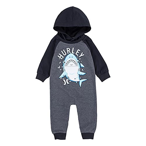 baby boys Long Sleeve Hooded Coverall and Toddler Footie, Charcoal Heather, 3 Months US