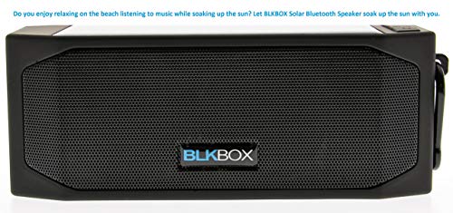 Wireless Solar Bluetooth Speaker for iOS, Androids, All Phones, Tablets, Computers (Black)