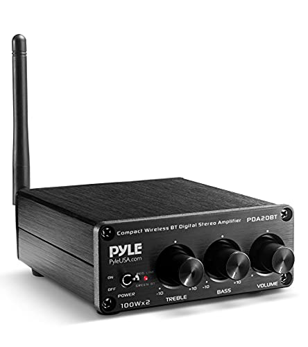 Bluetooth HiFi Mini Audio Amplifier - Class D Digital Desktop PC Stereo Amplifier Receiver (2 x 100 Watt MAX) Aluminum Diecast- PDA20BT, Micro Amp