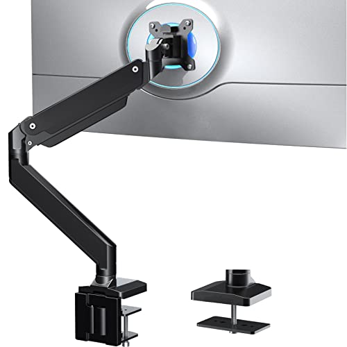 Single Monitor Gas Spring Desk Mount, Heavy Duty Monitor Arm for Ultrawide Screen up to 35 inch, 33 lbs. Fully Adjustable, VESA 75 and 100 (GSM001XL), Black