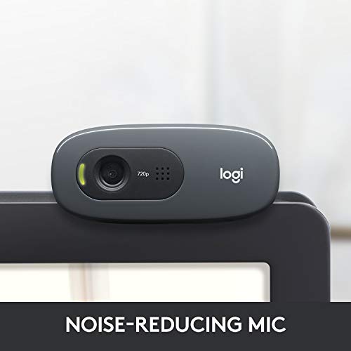 C270 HD Webcam, HD 720p, Widescreen HD Video Calling, HD Light Correction, Noise-Reducing Mic, For Skype, FaceTime, Hangouts, WebEx, PC/Mac/Laptop/Macbook/Tablet - Black