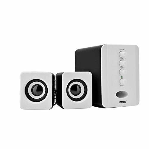 0 Speaker, Super Bass Speaker Treble and Bass Independent Adjustable Convenient Mini Professional for Speaker for Laptop PC for Phone for Music Player(Black and White)