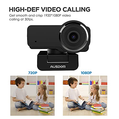 Full HD 1080p Webcam with Narrow Field of View, AW635 USB Web Camera with Auto Low Light Correction for Computer PC Laptop Desktop Zoom Skype Webex Google Meet Teams Webcalls Online Class