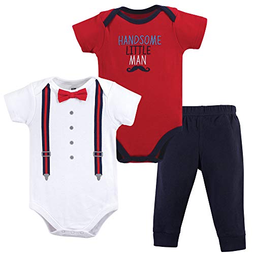 Unisex  Cotton Bodysuit and Pant Set Handsome Little Man, 0-3 Months