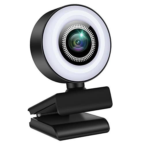A40 FHD 1080P Webcam with Dual Microphone and Fill Light, Clip On USB Web Camera Computer Camera for Desktop PC Laptop Online Learning Meeting