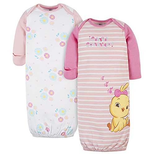 Uni -Baby Girls' 2-Pack Gowns, Pink, 0-6 Months