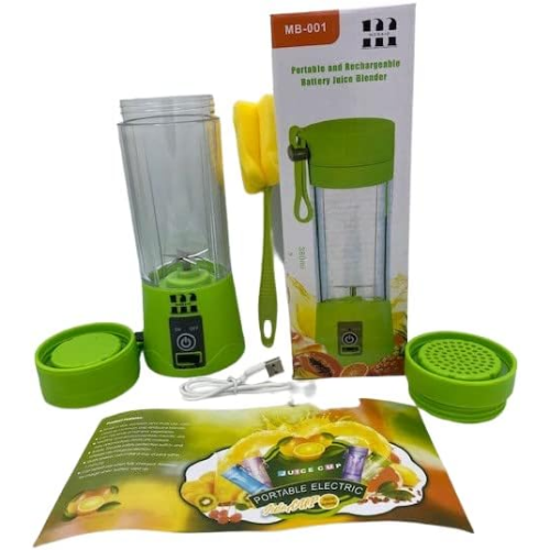 MODAIO Portable Mini Juicer Blender for Milk Shakes, Fruit Juice and Smoothies, Six 3D Blades Ice Crushing Rechargeable with USB, 13oz (Green)