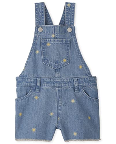 Baby and Toddler Girls Shortalls, Sun Denim, 12-18 Months