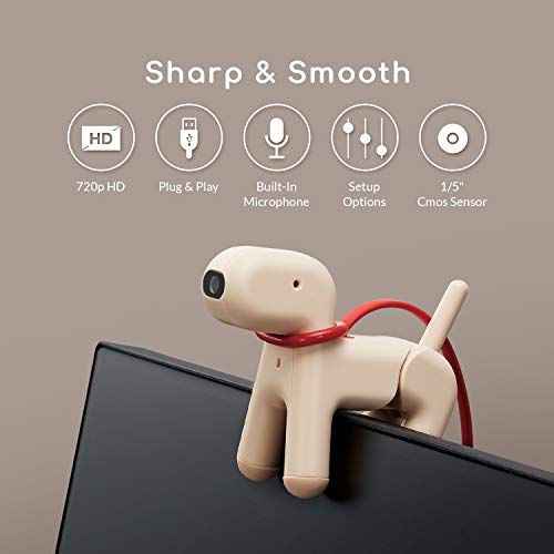 Dog Shaped Cute Compact Webcam HD 720P 2MP with Built-in Microphone (UCAM-C525FBBR)