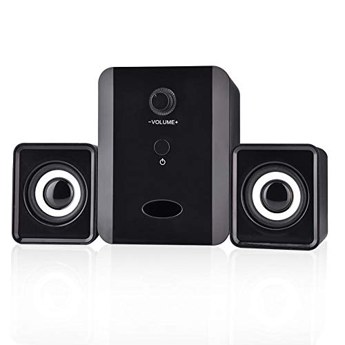 Stereo Sound Surrounding USB-Powered DV 5V & USB 5V Combination Speaker, Soundbar, DVD for Desktop PC(Black)