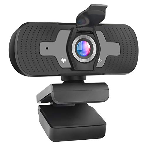 Webcam with Microphone for Desktop, 1080P HD Webcam with Privacy Cover for PC Laptop, Plug and Play USB Computer Camera Webcam for Video Call, Online Classes, Live Streaming, Game, Recording