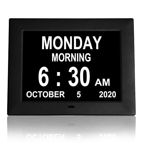 2022 Newest Version Digital Day Clocks 8 Alarms Auto-Dimming Extra Large Day and Date Calendar Dementia Clocks for Seniors Elderly Vision Impaired Memory Loss