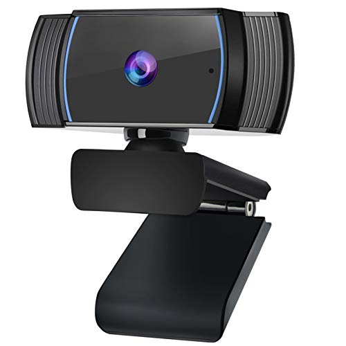 1080P Webcam with Microphone AutoFocus, Tripod Ready/Auto Light Correction/Stereo Mic./Plug and Play/2 Megapixel, Perfect for Online Class,Zoom Meeting,Live Streaming, PC Mac Laptop Desktop
