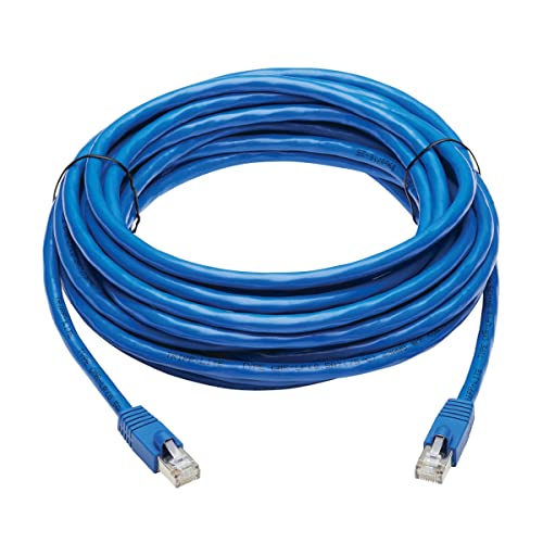 Cat6a 10G Ethernet Cable, PoE, CMR-LP, Snagless F/UTP Network Patch Cable (RJ45 M/M), Blue, 30 ft. (N261P-030-BL)