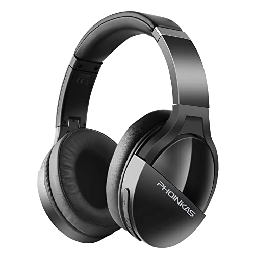 Bluetooth Over Ear Headphones, Wireless Portable Headphones with Built-in Noise Canceling Mic, Q7 40h Playtimes Stereo Headset for Phone/Laptop/PC/Tablet50mm Drive (Black)