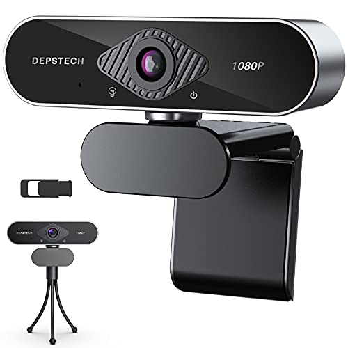 Webcam with Microphone, 1080P HD Webcam with Auto Light Correction for Desktop/Laptop, Streaming Computer USB Web Camera for Video Conferencing, Teaching, Streaming, and Gaming-D04