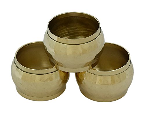 Set of 6 Polished Hammered Napkin Rings Br 1.5 Inches 30 Grams Lightweight Perfect for Daily Use or Dinner Parties Great as a Housewarming Gift