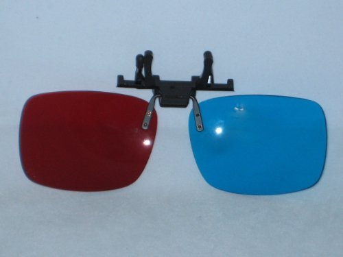 1 Pair Clip on 3d Glasses for 3d Movies, Dvd's and Gaming; Red/cyan Lenses Item#(co Br)
