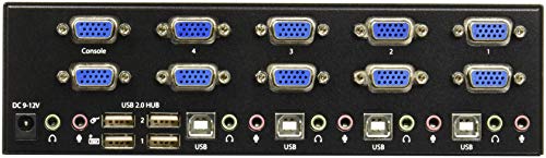 .com 4 Port VGA KVM Switch - Dual VGA - Hot-key & Audio Support - 1920x1200 KVM Switch - KVM Video Switch (SV431DVGAU2A)