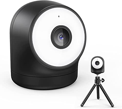 1080P Webcam with Light, AI Tracking Webcam with Microphone, Streaming Web Camera for Laptop PC Computer Camera, HD Web Cam with Tripod USB Camera for Zoom Skype YouTube