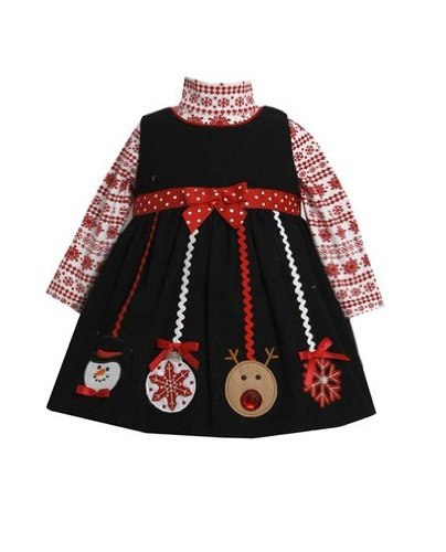 Baby Baby Girls'   Ornament Applique Corduroy Jumper Set, Red, 3-6 Months