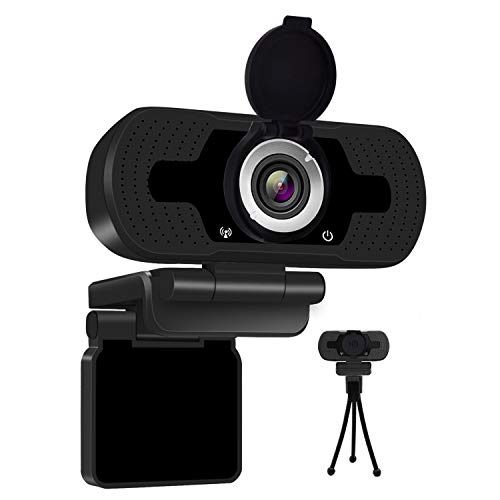 1080P HD Webcam with Microphone, Web Camera with Privacy Cover and Tripod Stand, USB Camera for Computer Plug and Play, 30FPS, for Meetings Video Calls Compatible with Desktop Laptop