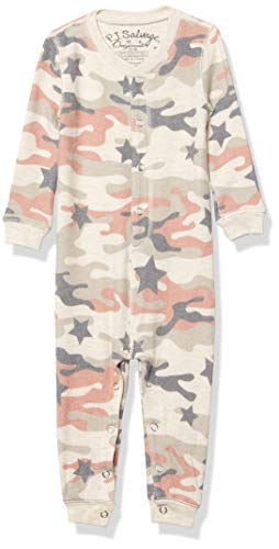 Baby ' Sleepwear Long Sleeve Peachy Romper, Oatmeal, 3/6 mo