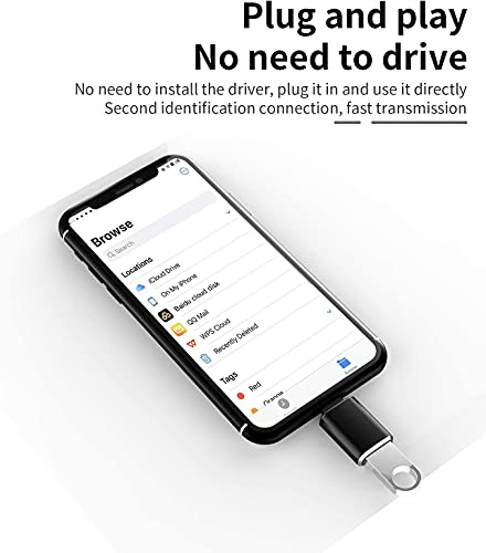 (For Apple MFi )Lightning Male to USB3.0 Female Adapter OTG Cable,2 Pack Portable USB Camera Adapter OTG Data Sync Cable for iPhone13/12/11/Xr/X/XS/8/7/Card Reader/Flash Drive/Mouse/MIDI Keyboard