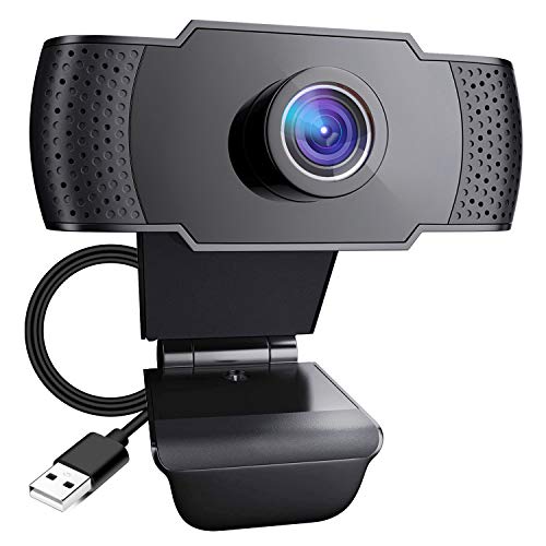 Webcam with Microphone, 1080P HD USB Webcam, 110 Widescreen Streaming Webcam, Plug and Play USB Webcam for PC Video Recording,Calling,Online Classes and Conferencing,for Laptop/Desktop Mac