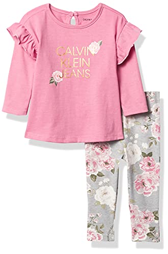 Baby Girls' 2 Pieces Leggings Set, Wild Rose/Printed, 12M