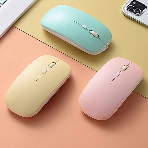 Bluetooth Mouse Compatible with Laptop/MacBook/iPad/iPhone Android/PC, Rechargeable Mini Silent Mouse for Windows/Linux, 3 DPI Adjustable Bluetooth Ergonomic Mouse (Pink)
