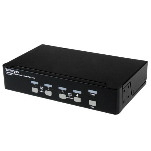 .com 4-Port KVM Switch for DVI Computers - 1U Rack-Mount KVM Switch with Audio - DVI KVM switch -2 port - 1U (SV431DVIUA)