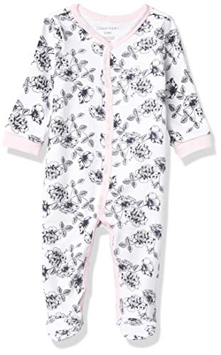 Girls' Coverall, White Cotton/Baby Pink/Black, 6-9 Months