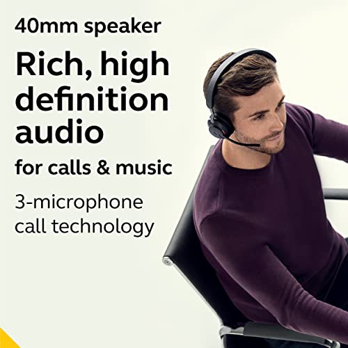Evolve2 65 UC Wireless Headset with Link380a, Mono, Black - Wireless Bluetooth Headset for Calls and Music, 37 Hours of Battery Life, Passive Noise Cancelling Headphones