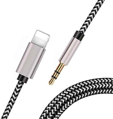 (Apple MFi ) Car Aux Cord for iPhone,Lightning to 3.5mm Nylon Braided Aux Audio Cord Car Stereo Cable&Headphone Jack Adapter Compatible with iPhone13 12 11/XR/XS/X/8/8P/7/6 Support All iOS
