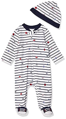 Boys  2-Piece Footie   Cap Set, Sports Star, 6 Months