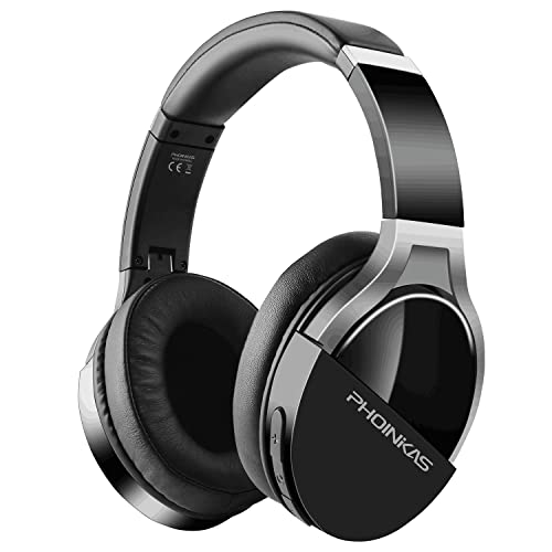 Bluetooth Over Ear Headphones, Wireless Portable Headphones with Built-in Noise Canceling Mic, Q7 40h Playtimes Stereo Headset for Phone/Laptop/PC/Tablet50mm Drive (Grey)