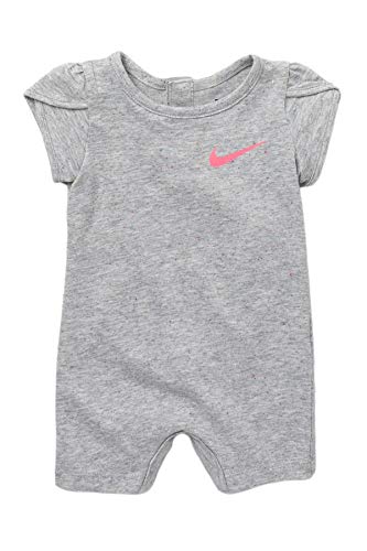 Baby Girls Confetti Jersey Romper (Dark Grey Heather(06E440-042)/Pink, 0-3 Months)