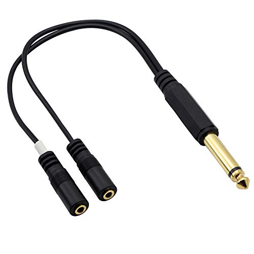 1/4"to 1/8" TRS/TRRS Adapter 6.35mm Male to 3.5mm Female Stereo Audio Cable Y-Splitter Adapter for Amplifiers, Guitars, Pianos, Home Theater Equipment Etc.