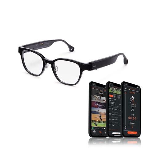 AirGo2 Argon 1 Smart Glasses for iPhone and Android, Audio Glasses with Bluetooth Connectivity (Argon 1-2, Black)