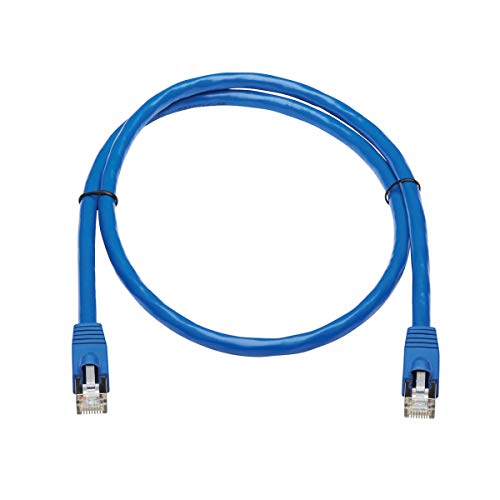 Cat6a 10G Ethernet Cable, PoE, CMR-LP, Snagless F/UTP Network Patch Cable (RJ45 M/M), Blue, 3 ft. (N261P-003-BL)