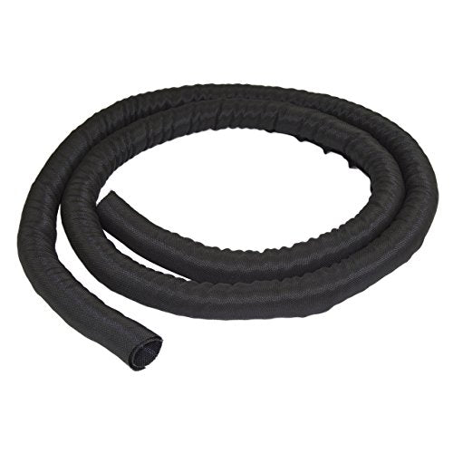 .com 15' (4.6m) Cable Management Sleeve - Flexible Coiled Cable Wrap - 1.0-1.5" Dia. Expandable Sleeve - Polyester Cord Manager/Protector/Concealer - Black Trimmable Cable Organizer